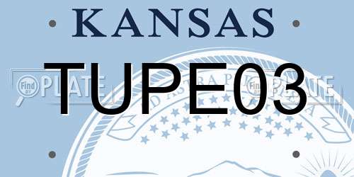 TUPE03 Kansas License Plate