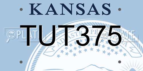 TUT375 Kansas License Plate