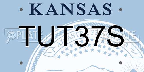 TUT37S Kansas License Plate