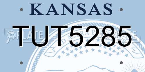 TUT5285 Kansas License Plate
