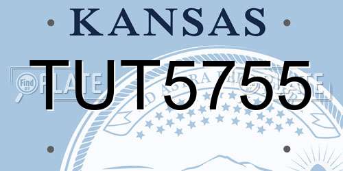TUT5755 Kansas License Plate