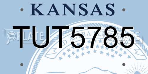 TUT5785 Kansas License Plate