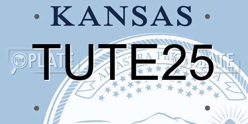TUTE25 Kansas License Plate