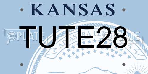 TUTE28 Kansas License Plate