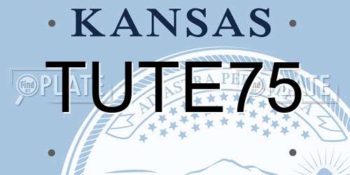 TUTE75 Kansas License Plate