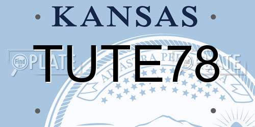 TUTE78 Kansas License Plate