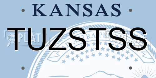 TUZSTSS Kansas License Plate