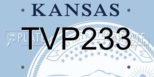 TVP233 Kansas License Plate