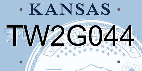 TW2G044 Kansas License Plate