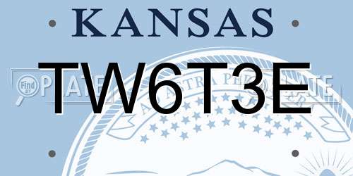 TW6T3E Kansas License Plate