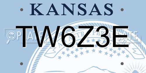 TW6Z3E Kansas License Plate