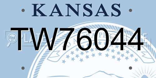 TW76044 Kansas License Plate