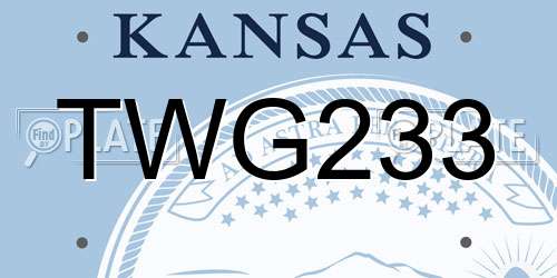 TWG233 Kansas License Plate