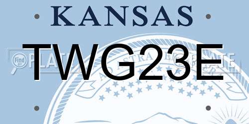 TWG23E Kansas License Plate