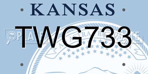 TWG733 Kansas License Plate