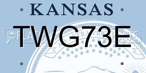 TWG73E Kansas License Plate