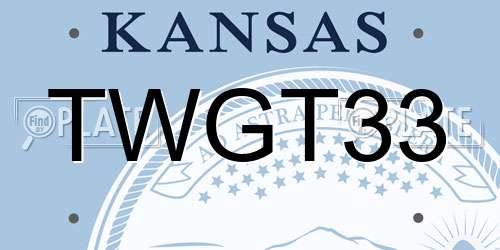 TWGT33 Kansas License Plate