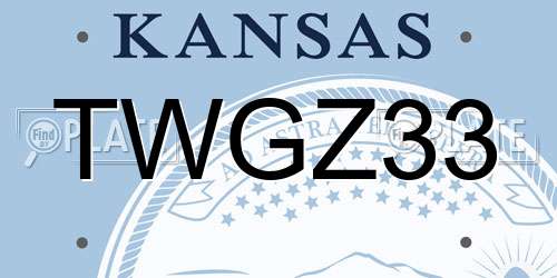 TWGZ33 Kansas License Plate