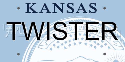 TWISTER Kansas License Plate