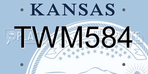 TWM584 Kansas License Plate