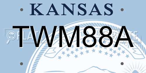 TWM88A Kansas License Plate