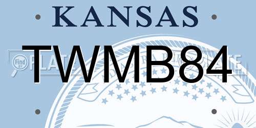 TWMB84 Kansas License Plate