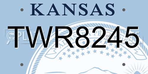 TWR8245 Kansas License Plate