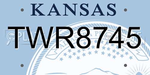 TWR8745 Kansas License Plate
