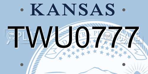TWU0777 Kansas License Plate