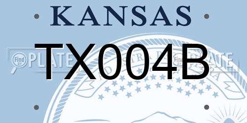 TX004B Kansas License Plate