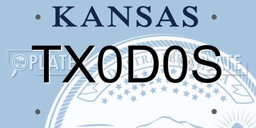 TX0D0S Kansas License Plate
