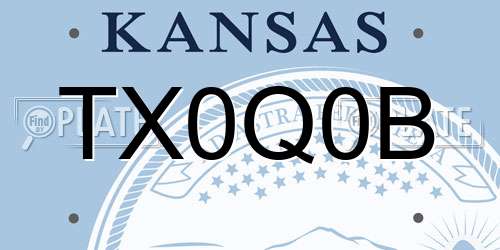 TX0Q0B Kansas License Plate