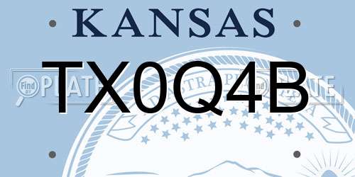 TX0Q4B Kansas License Plate