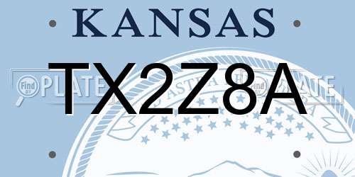 TX2Z8A Kansas License Plate