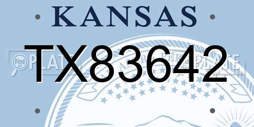 TX83642 Kansas License Plate
