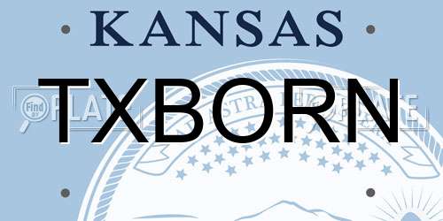 TXBORN Kansas License Plate