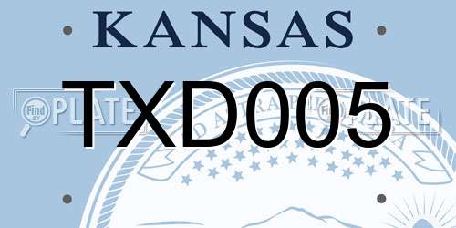TXD005 Kansas License Plate