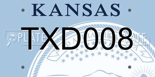 TXD008 Kansas License Plate
