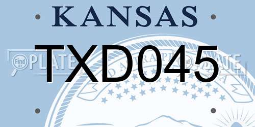 TXD045 Kansas License Plate