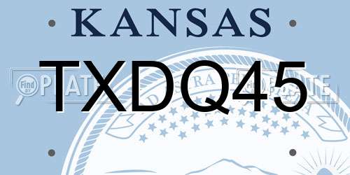 TXDQ45 Kansas License Plate