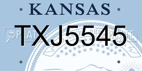TXJ5545 Kansas License Plate
