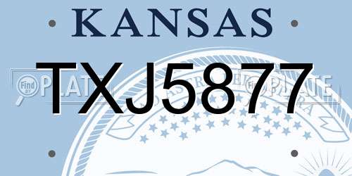 TXJ5877 Kansas License Plate