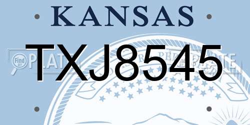 TXJ8545 Kansas License Plate