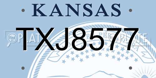 TXJ8577 Kansas License Plate