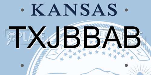 TXJBBAB Kansas License Plate
