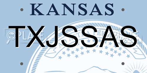 TXJSSAS Kansas License Plate