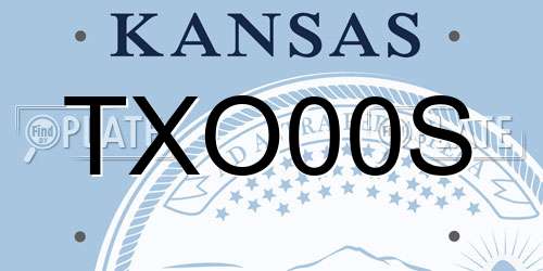 TXO00S Kansas License Plate