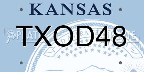 TXOD48 Kansas License Plate