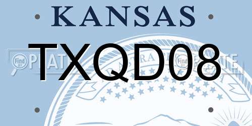 TXQD08 Kansas License Plate