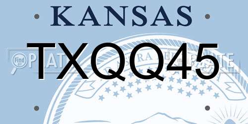 TXQQ45 Kansas License Plate